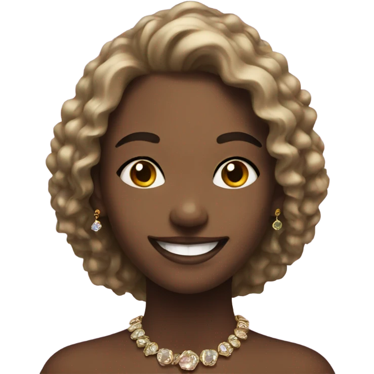 smiling girl with jewelry indoors emoji