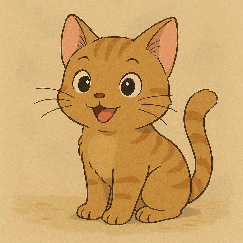 cute cat, soft features, big eyes, playful expression, simple background, charming illustration style emoji