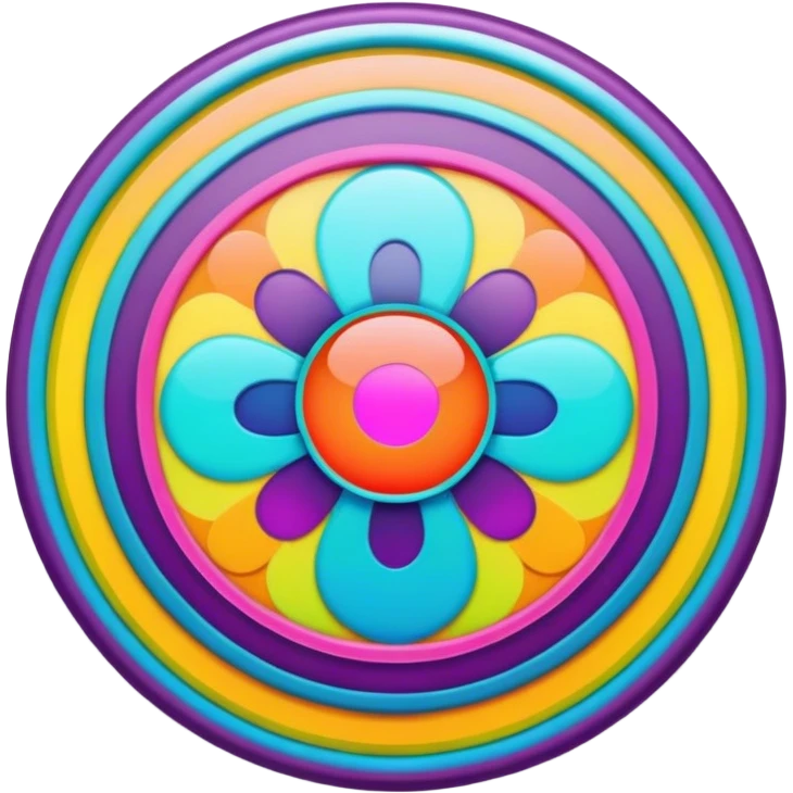 Psychedelic colored circle Border with shadowed edges emoji