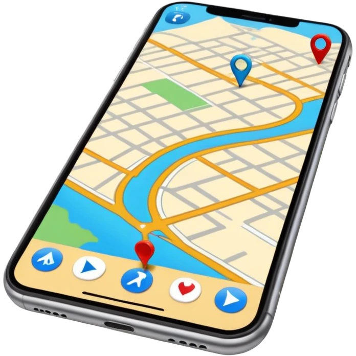 GPS map on iPhone Verticla standing emoji