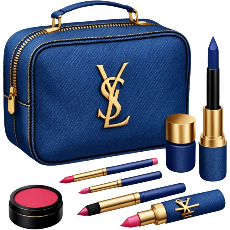Make up kit ysl denim design emoji