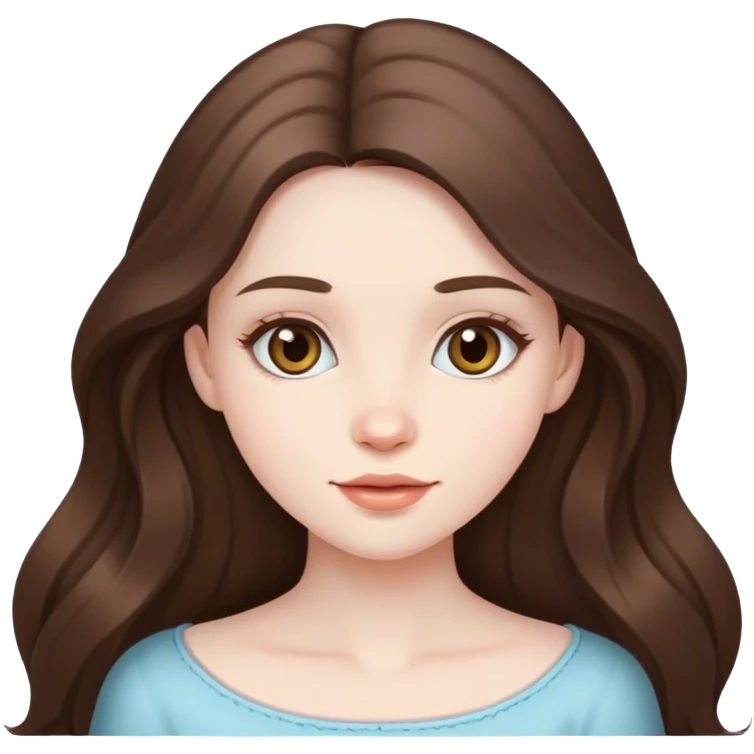  beautiful pale brunette girl with long hair birthday girl emoji