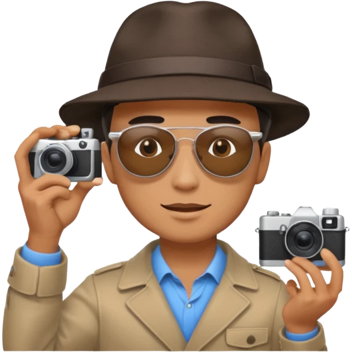  مرد دوربین به دست می‌خوام چهره دیده نشه انگار داره عکس میگیره  emoji