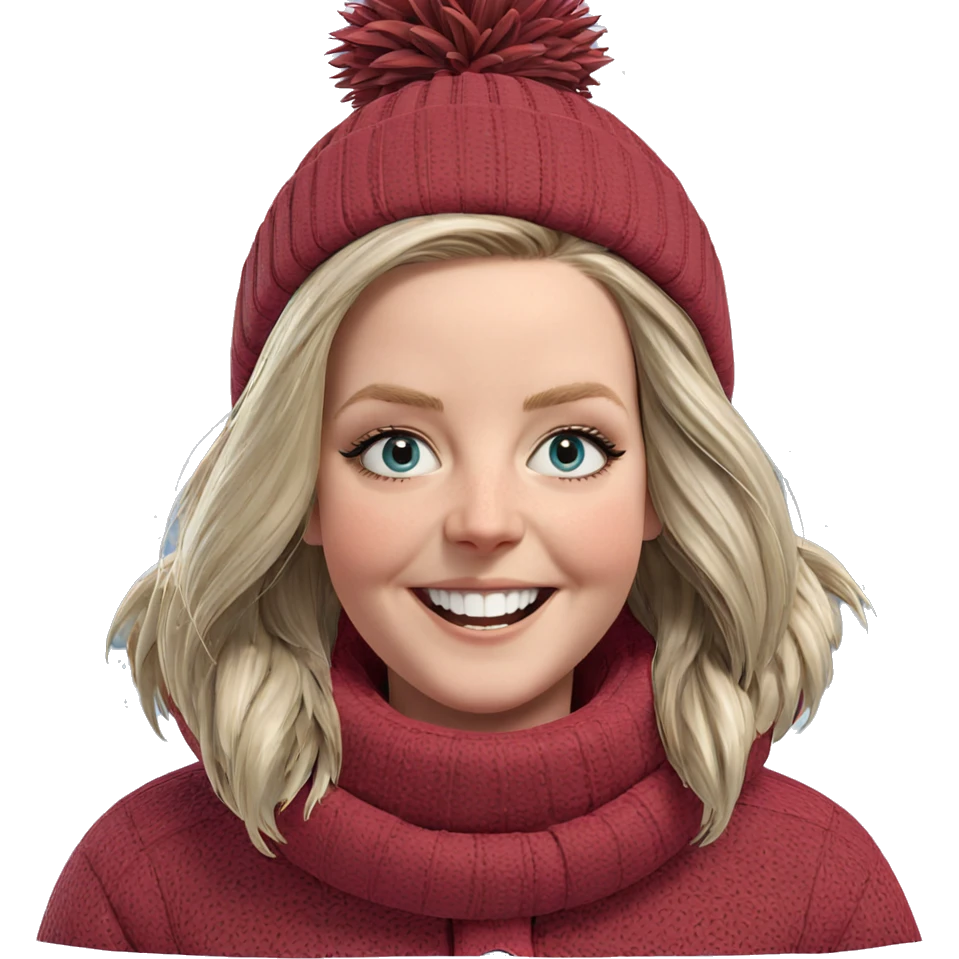smiling girl in winter wonderland emoji