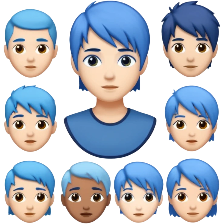 blue haired humans emoji