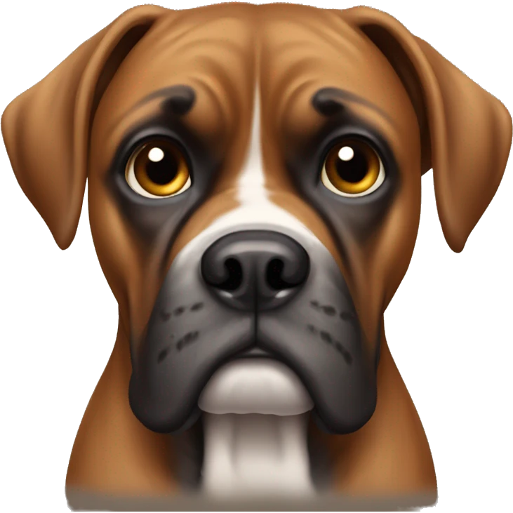 German Boxer with cute eyes emoji
