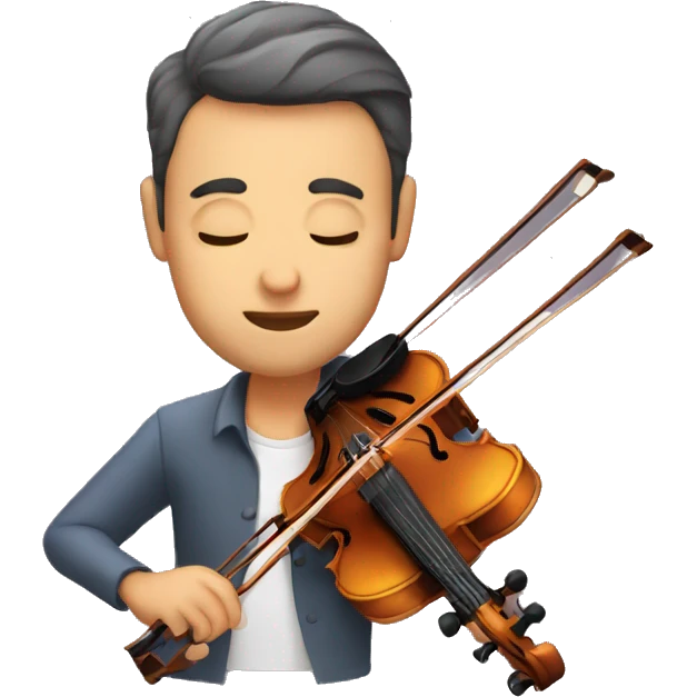 man playing the violon with eyes closed emoji