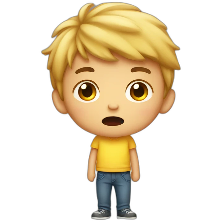 Boy feels stomach ache emoji