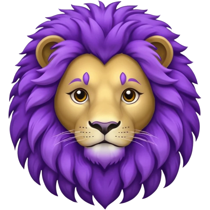 glitter purple and cian lion emoji