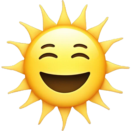 smile sun with bold ray emoji