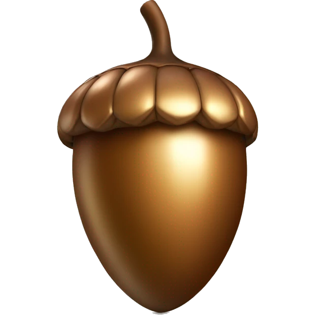 shiny Bronze Acorn with stem  emoji