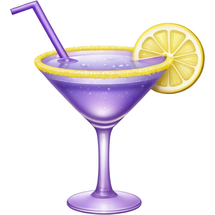 Lavender Yellow Gradient Glitter Cocktail  emoji
