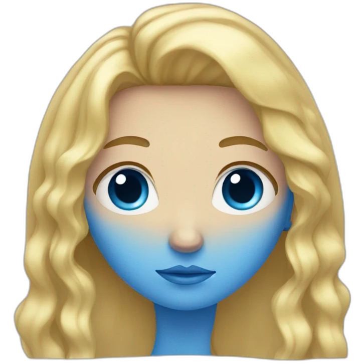 Blonde long haired girl with sad blue eyes emoji