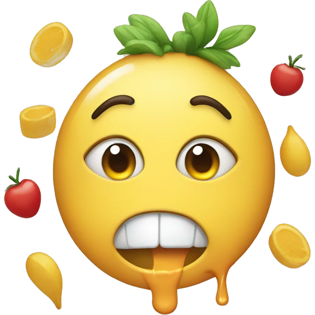 Happy tears with hungry emoji with food  emoji