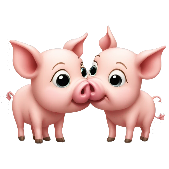 Kissing pig emoji