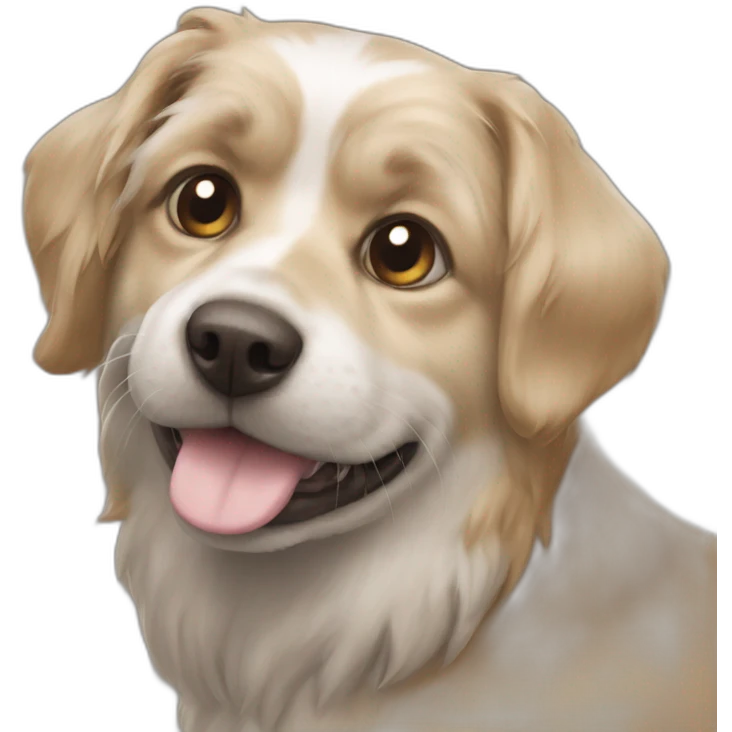 Chat sur un chien emoji