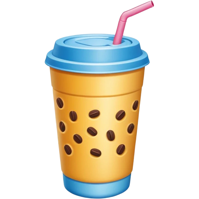 Minimal icon of a snack and drink cup with a subtle accent in #FF3D00, clean and modern cafeteria mood emoji
