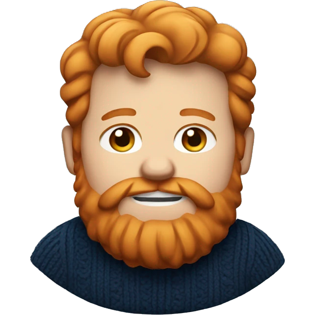 Ginger fat guy with but beard and dark blue sweater emoji