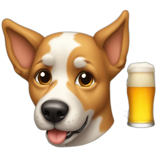 dog drinking beer emoji
