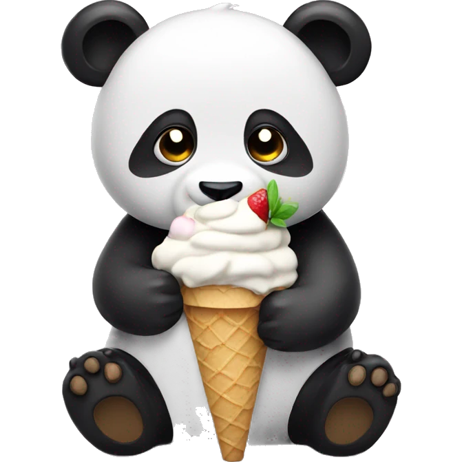 Panda eating ice cream emoji