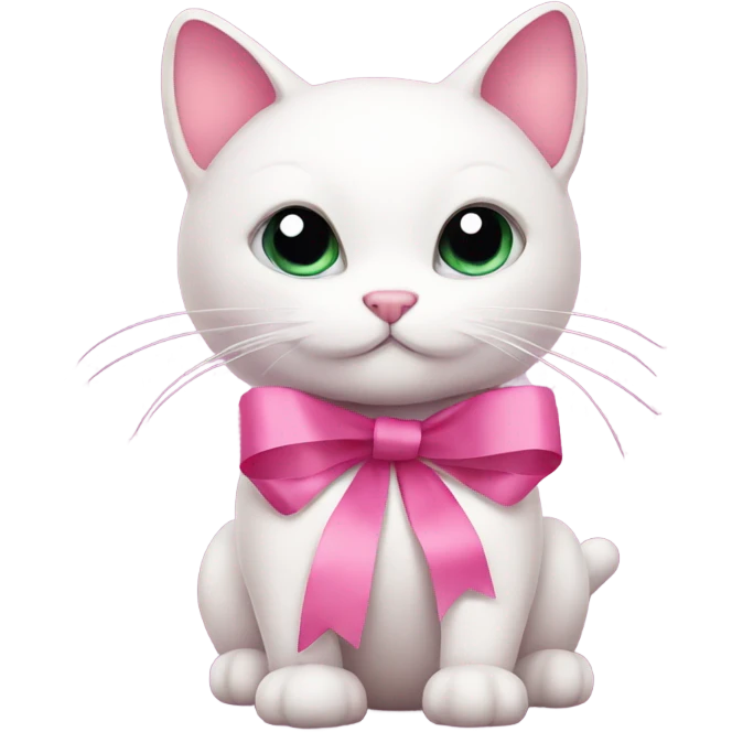 Pink cat with ribbon  emoji