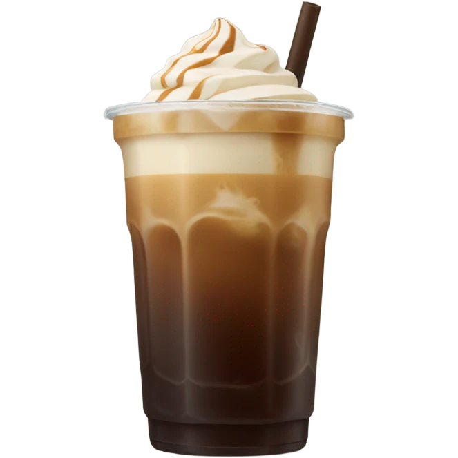 Starbuck ice coffee with ice cubes emoji