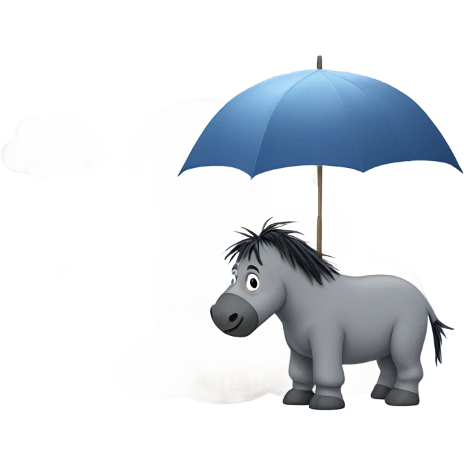 Eeyore with a rain cloud  emoji