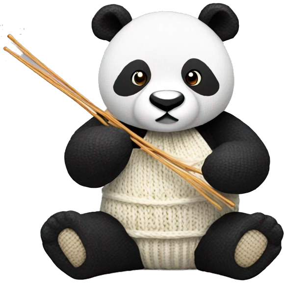 panda knitting emoji