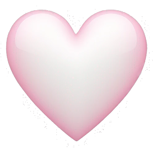 white heart with light pink emoji