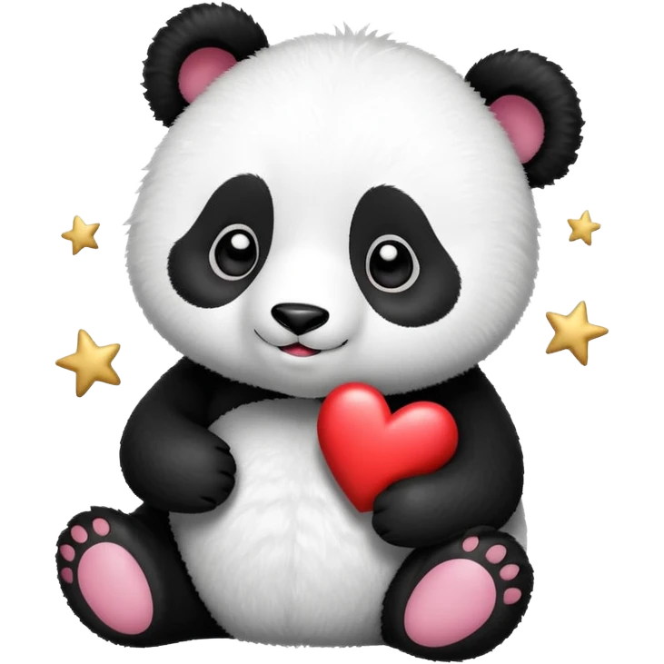 Panda with a heart and stars emoji