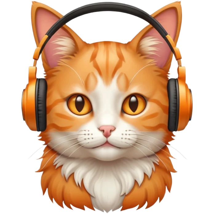 Cat with headphones emoji
