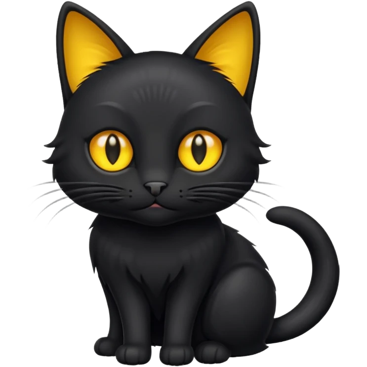 Black cat with yellow eyes emoji