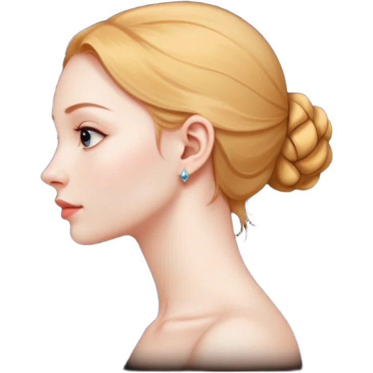 woman neck in profile emoji