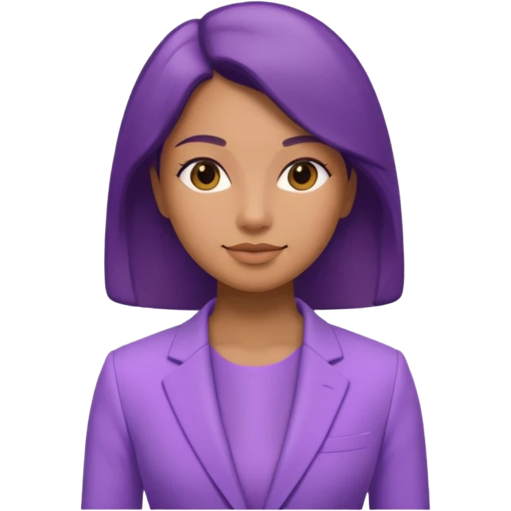 lavender-purple women’s Suit, smooth rounded neckline, simple design, glossy surface, plain background, Memoji-style. emoji
