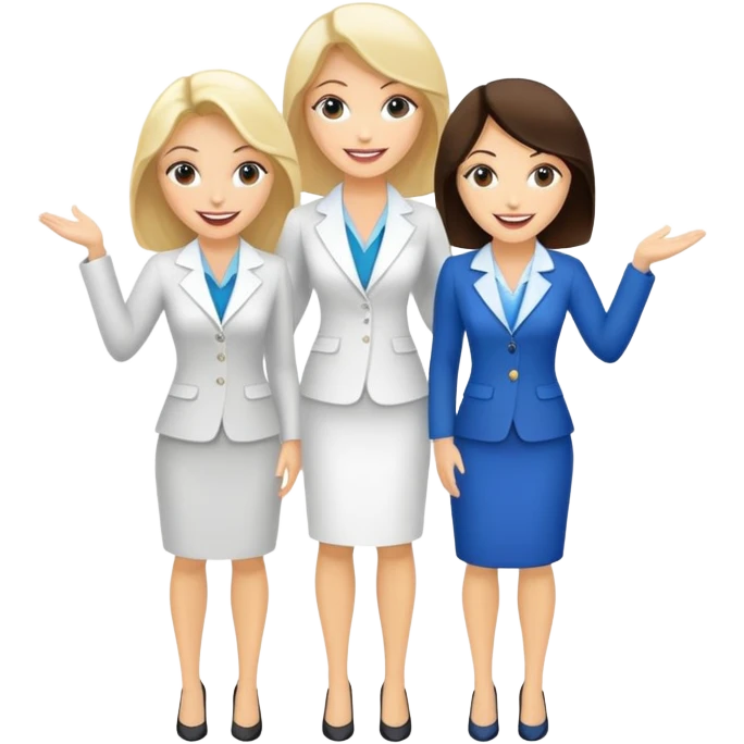 Three white lady realtors two brunettes and one blonde emoji