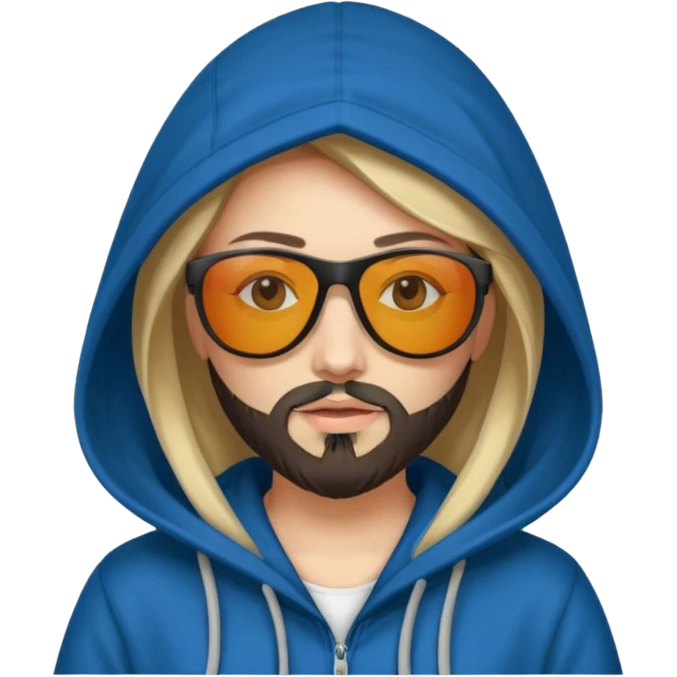 hooded women with beared with sunglass emoji