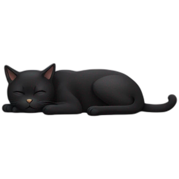 Black cat sleeping emoji