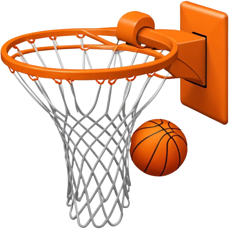 Basketball going through hoop net, viewed from above emoji
