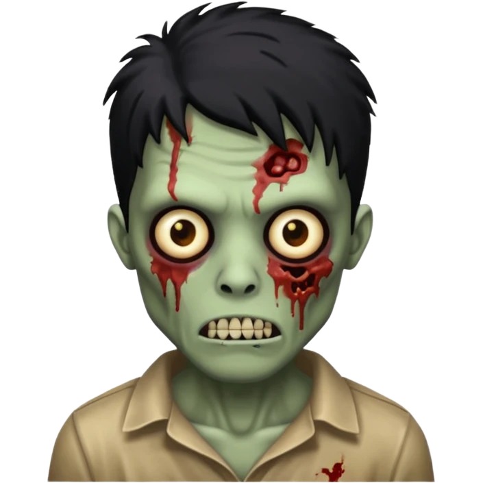 🧟‍♂️ with black scene hair and a little more human looking emoji