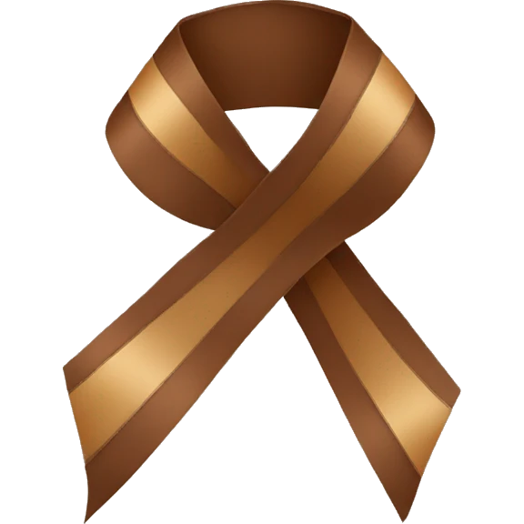 ribbon with the colour of shades of brown  emoji