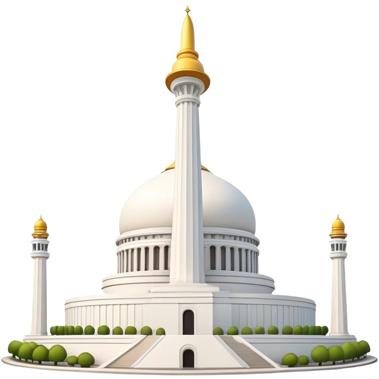 Cinematic Realistic Monas Landmark Emoji, depicted as the iconic National Monument rendered with crisp architectural detail and dynamic, urban lighting. emoji