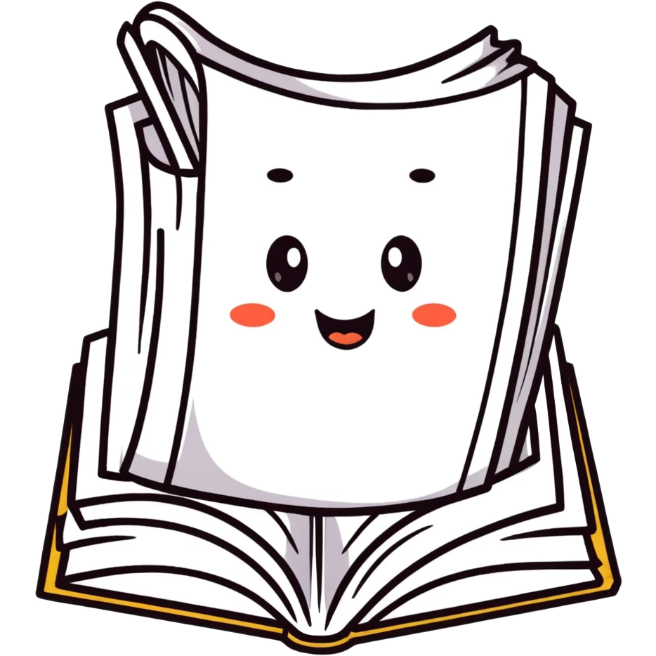 cute book with smiling face emoji
