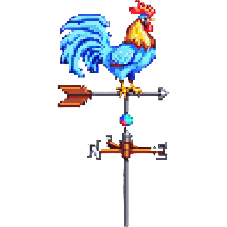 weathervane with rooster in pixel art style emoji