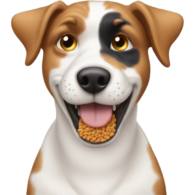 Dog eating cat food emoji