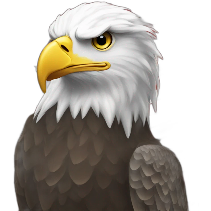 bald eagle infront of american flag emoji