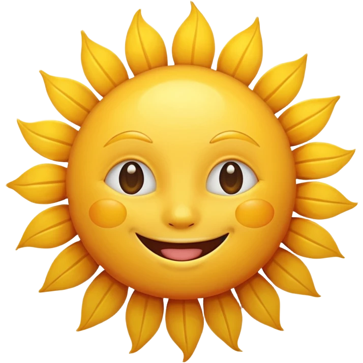 smiling sun emoji, simple and cheerful emoji