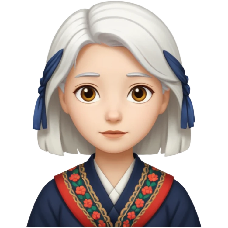 White hair monk girl emoji
