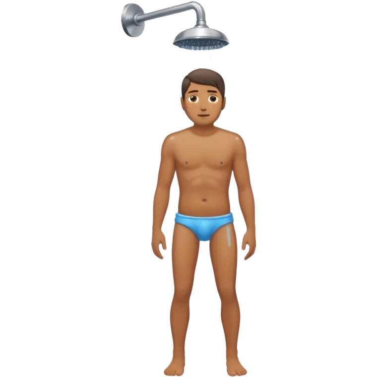 Man in shower full body no underwear emoji
