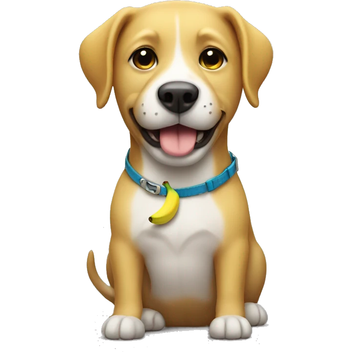 Dog with a banana in its hand emoji