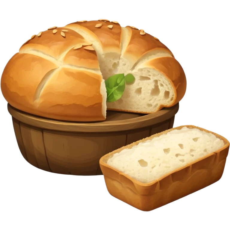  salt cellar and a loaf of peasant bread   emoji